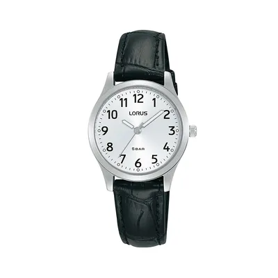 Stainless Steel & Leather Strap Watch RRX19J