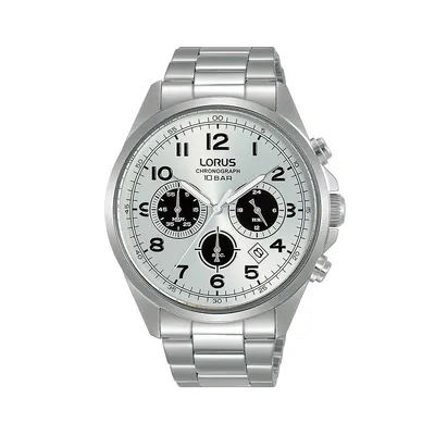 Montre chronographe à bracelet en acier inoxydable RT307K