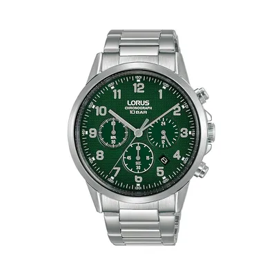 Montre chronographe à bracelet en acier inoxydable RT315K