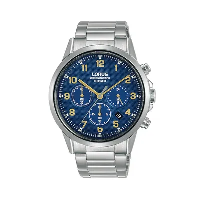 Montre chronographe à bracelet en acier inoxydable RT317K