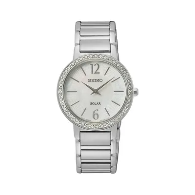Mother-of-Pearl Crystal Pavé Stainless Steel Watch SUP467P1