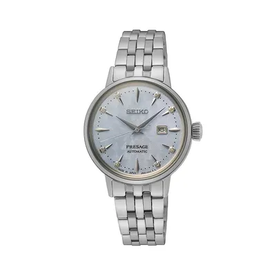 Mother-Of-Pearl and Stainless Steel Bracelet Watch SRE007J1