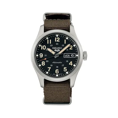 Automatic Brown Nylon Strap Watch SRPJ85K1F