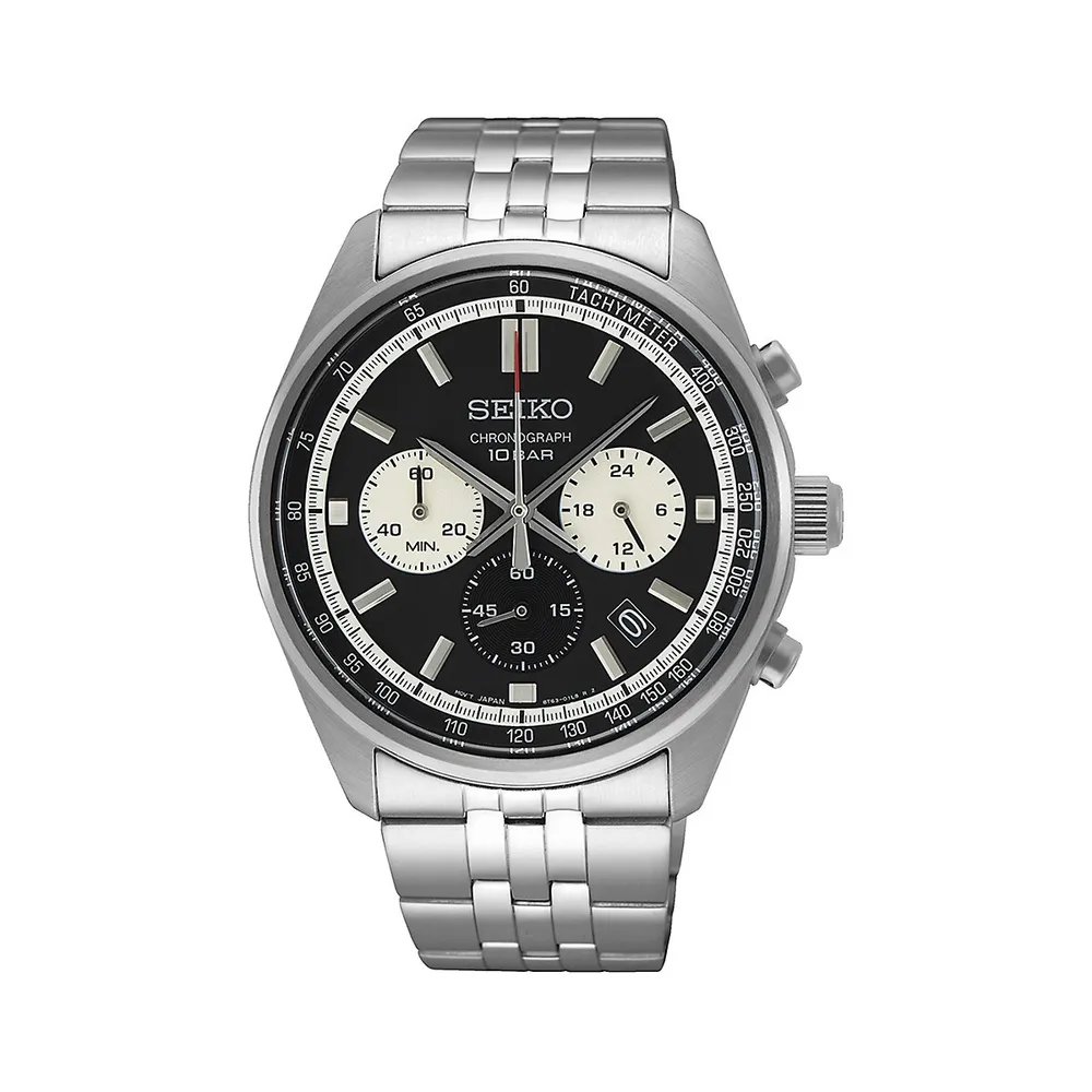 Matte Stainless Steel Chronograph Bracelet Watch SSB429P1