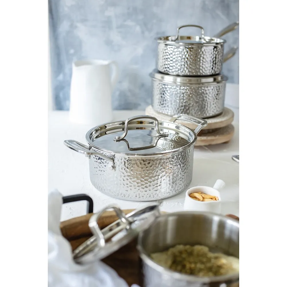 12-Piece Stainless Steel Hand-Hammered Cookware Set