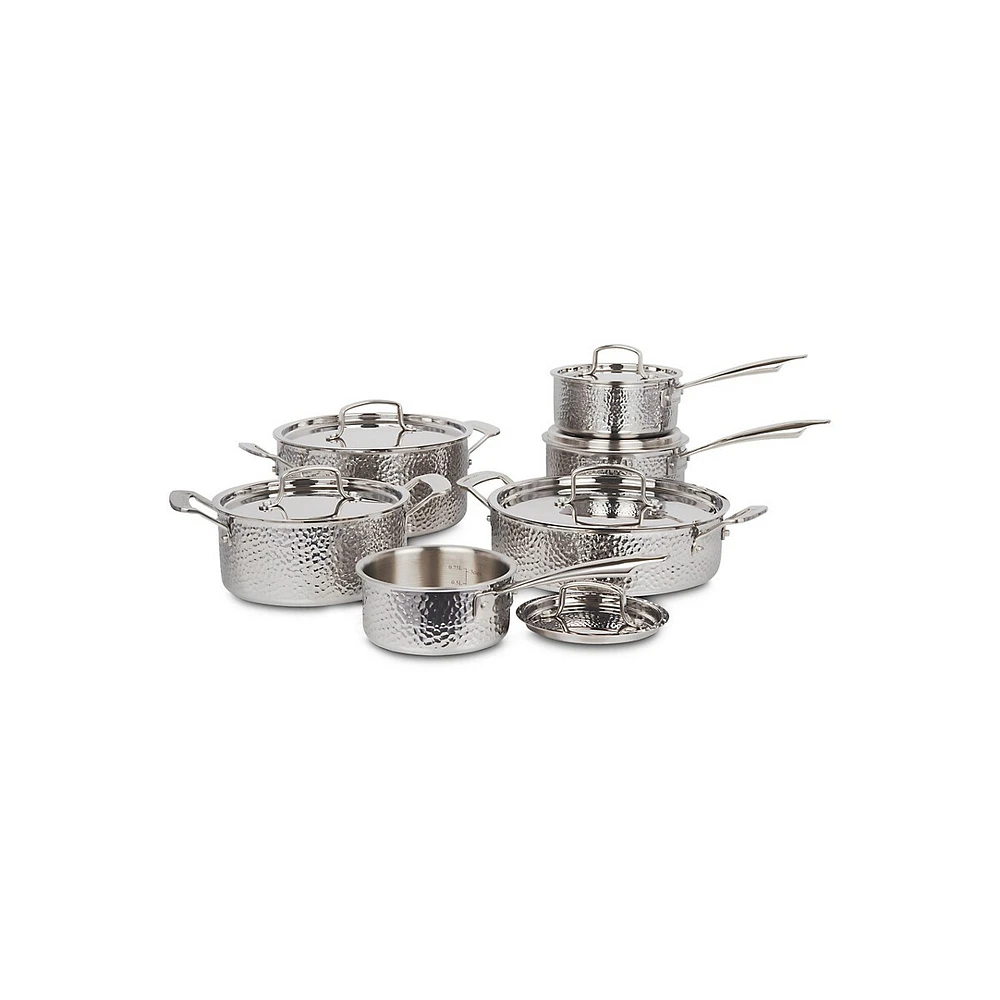 12-Piece Stainless Steel Hand-Hammered Cookware Set