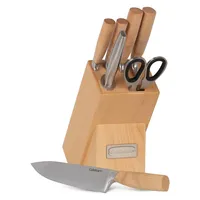Stainless Steel & Canadian Maple Wood 8-Piece Knife & Block Set
