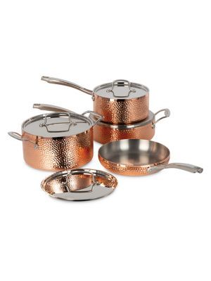 Copper 8-Piece Hand Hammered 5-Ply Cookware Set