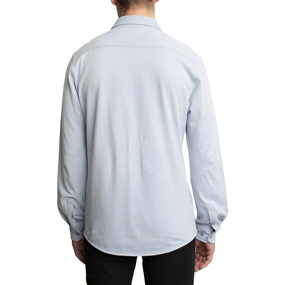 Pique Button-Front Knit Shirt