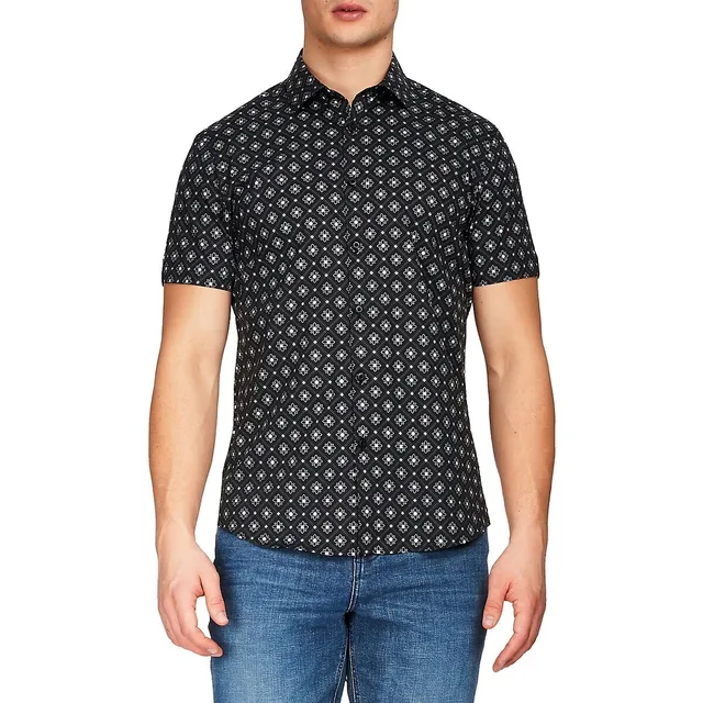 Louis Vuitton black Monogram Chambray Short-Sleeve Shirt