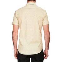 Short-Sleeve Geo-Print Stretch Shirt