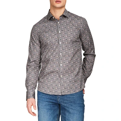 Modern English Persian Tile Stretch Shirt