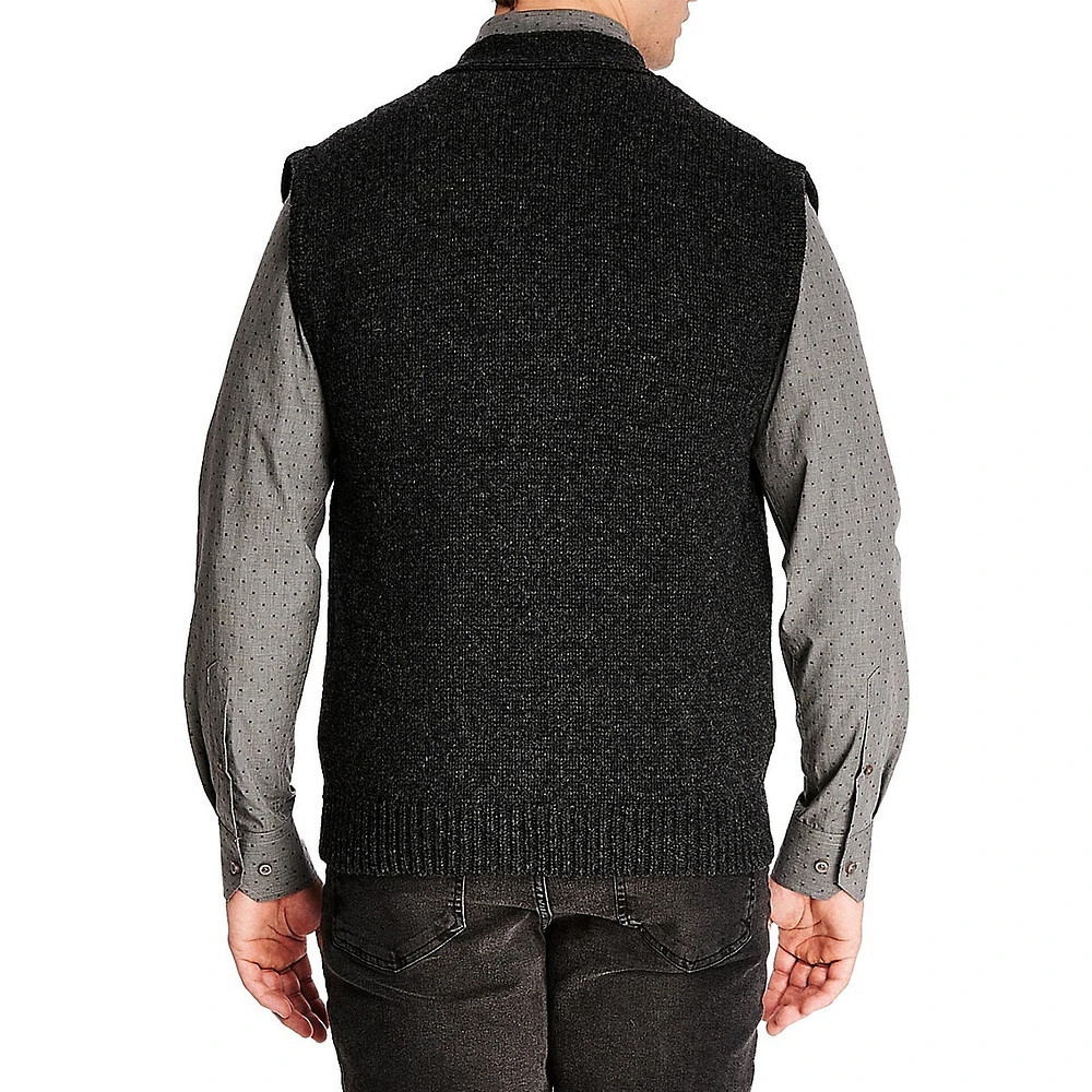Gilet en laine à encolure V boutonnée