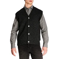 Gilet en laine à encolure V boutonnée