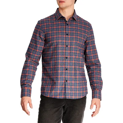 Modern-Fit Flannel Plaid Shirt