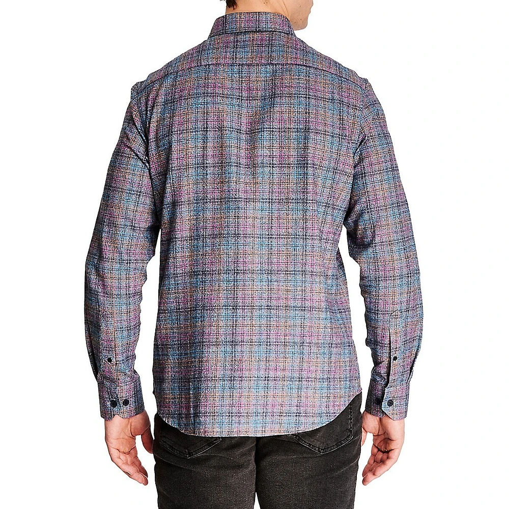 Modern-Fit Flannel Plaid Shirt