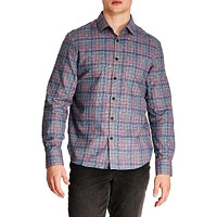 Modern-Fit Flannel Plaid Shirt