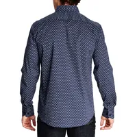 Modern-Fit Persian Geo-Print Stretch Shirt