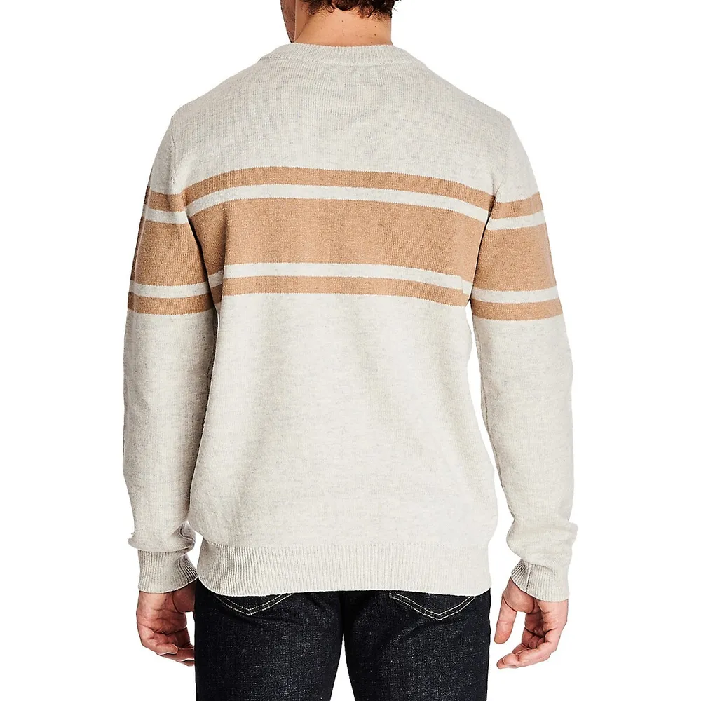 Wool-Blend Colourblock Crewneck Sweater