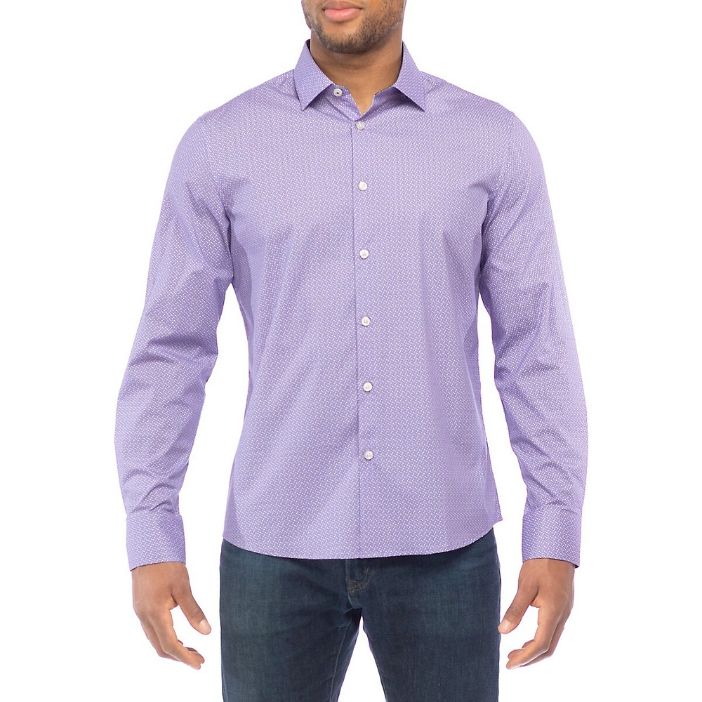 Chemise extensible à motif géométrique