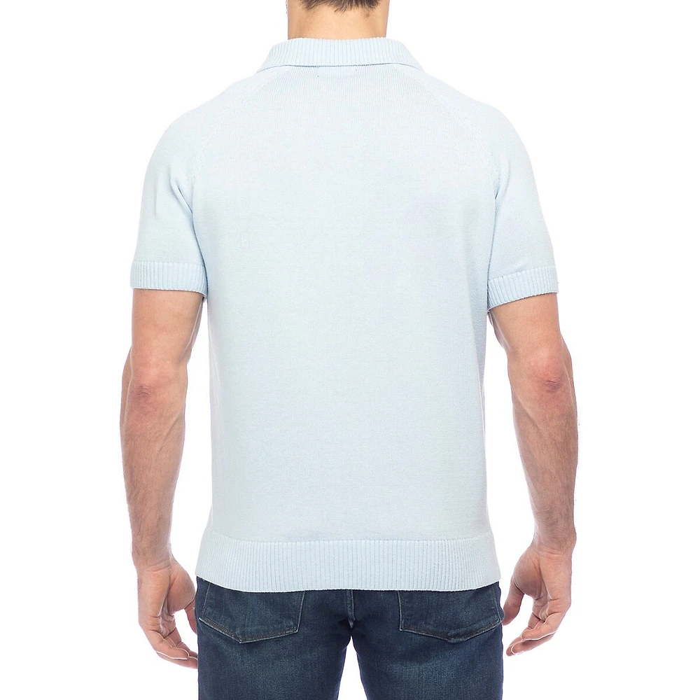 Short-Sleeve Polo Sweater