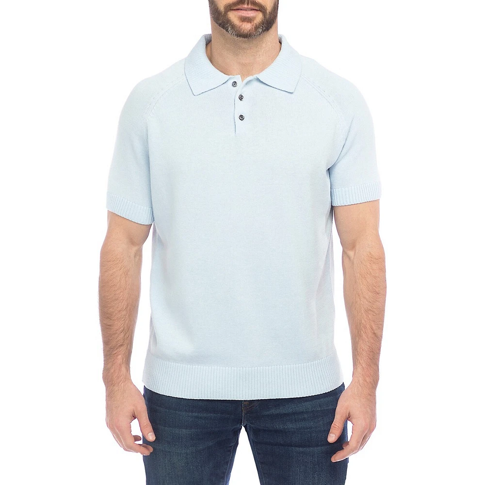 Short-Sleeve Polo Sweater