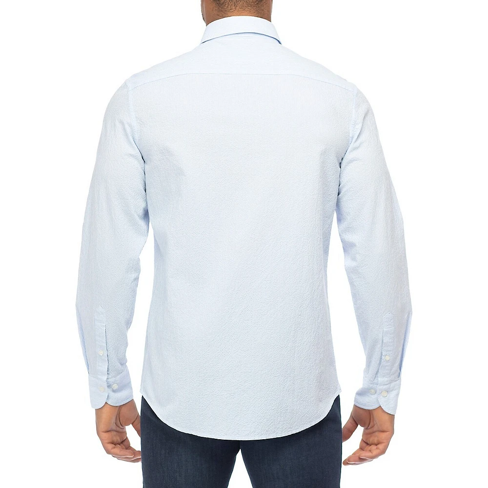 Modern-Fit Seersucker Shirt