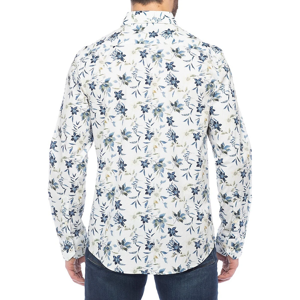 Modern-Fit Floral Stretch Shirt