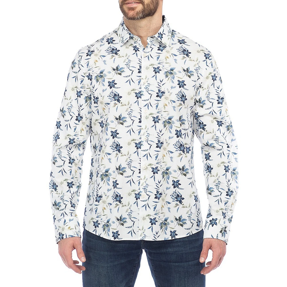 Modern-Fit Floral Stretch Shirt