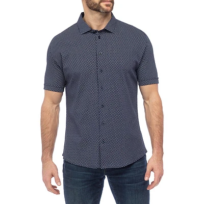 Modern-Fit Dot-Print Knit Shirt