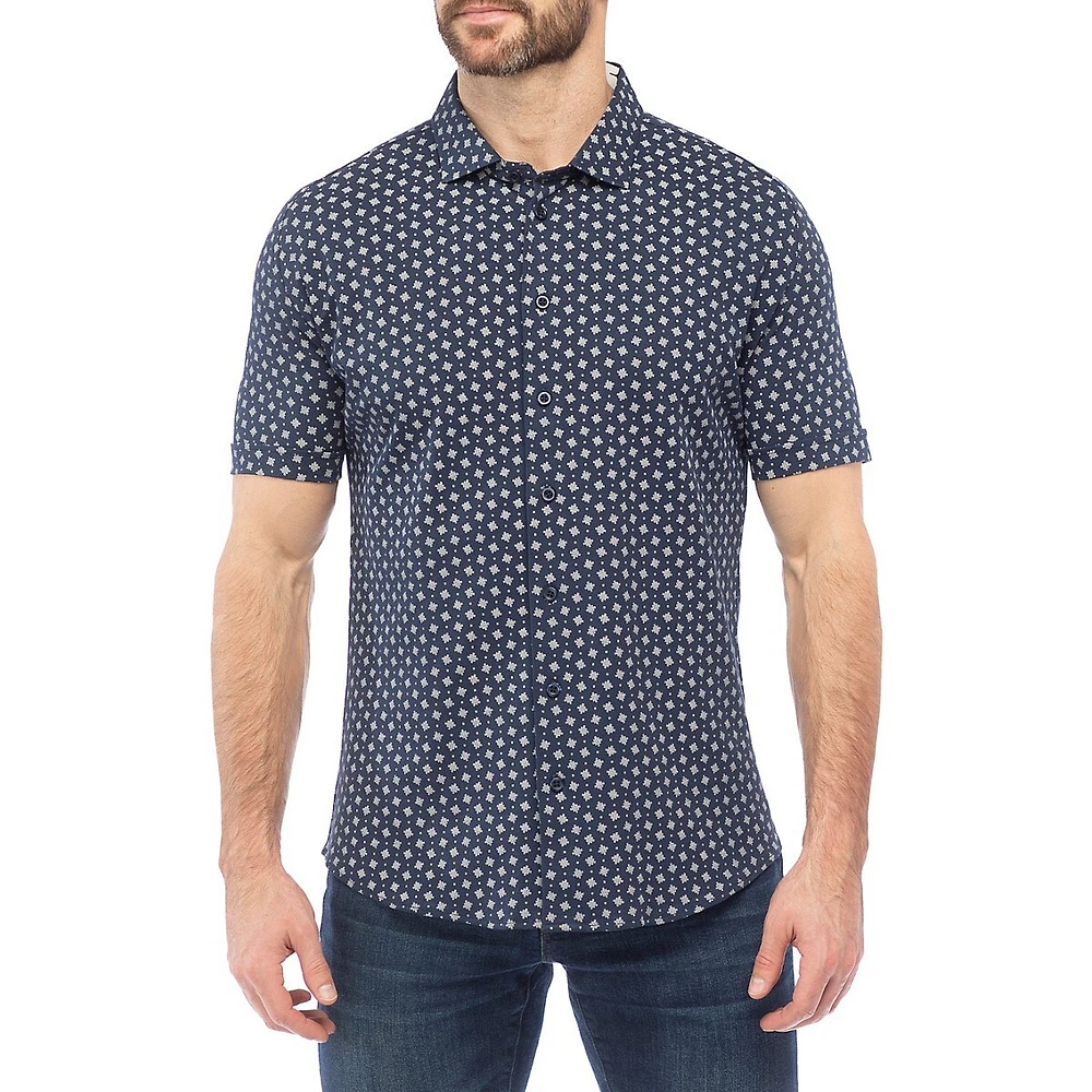 Modern-Fit Geometric-Print Shirt