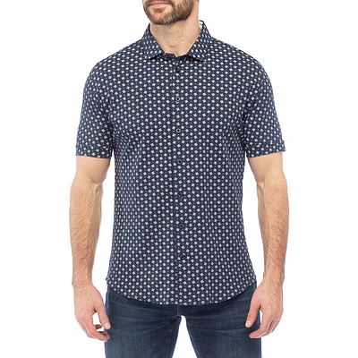 Modern-Fit Geometric-Print Shirt