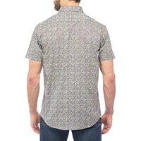 Modern-Fit Leaf-Print Stretch Shirt