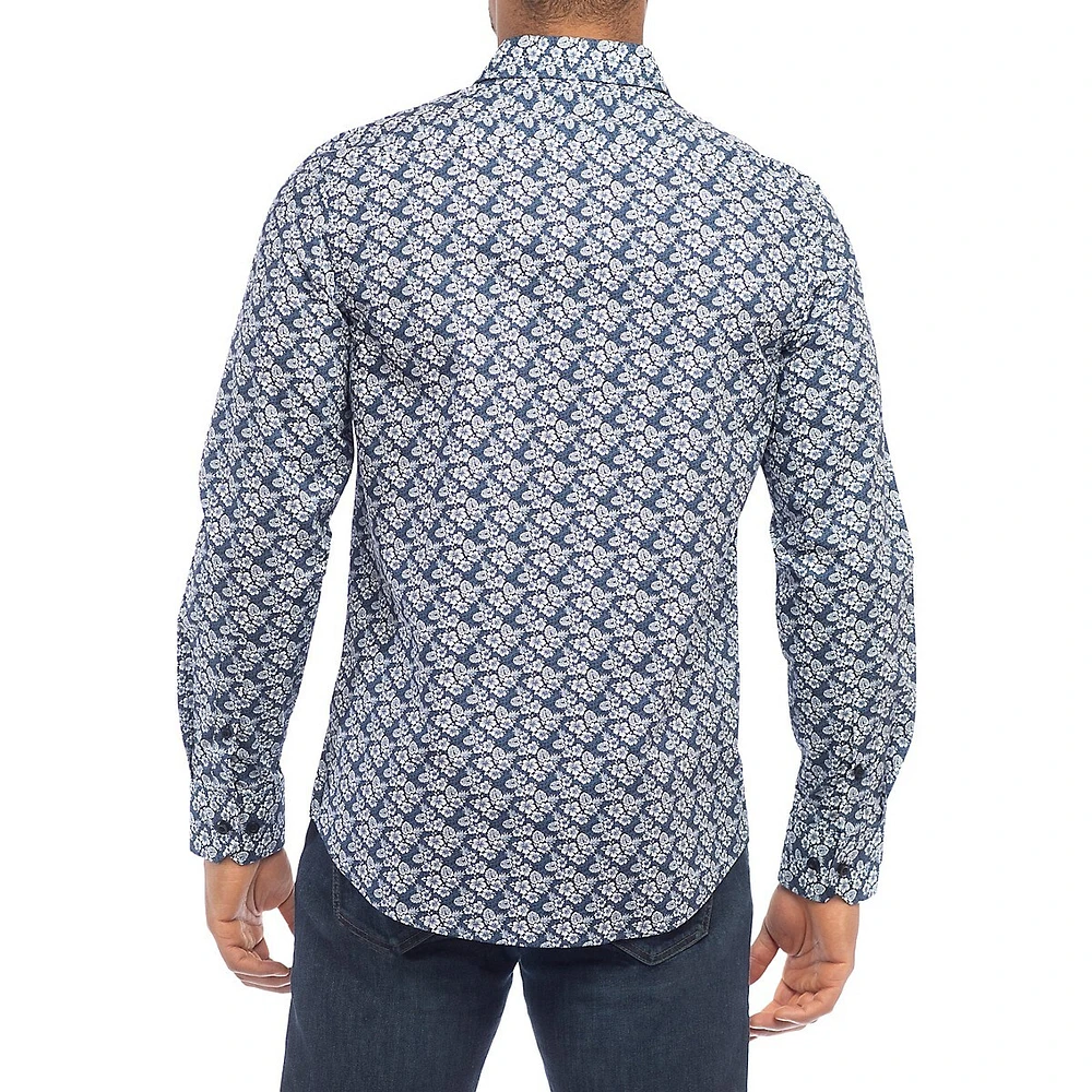 Modern-Fit Floral Shirt