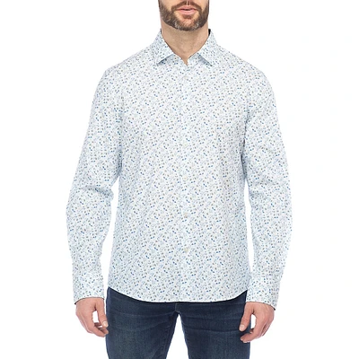 Modern-Fit Floral Stretch Shirt