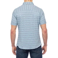 Short-Sleeve Saddle-Shoulder Knit Shirt