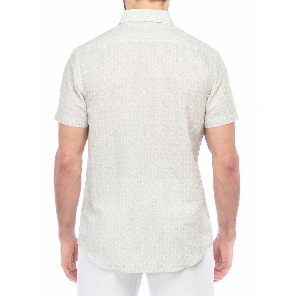 Short-Sleeve Cotton-Linen Shirt