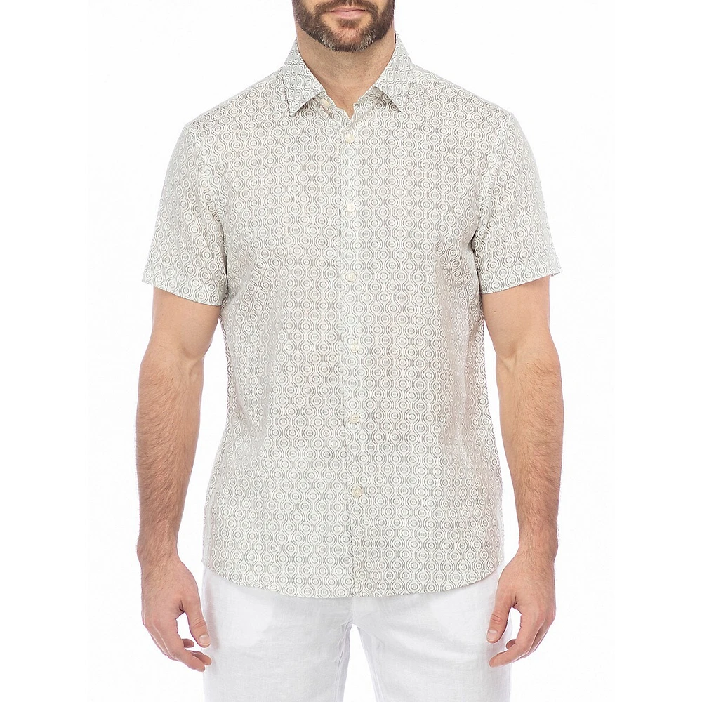 Short-Sleeve Cotton-Linen Shirt