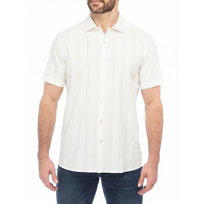 Chemise à manches courtes en seersucker