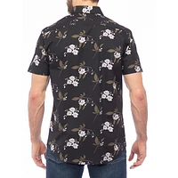 Floral Cotton-Tencel Short-Sleeve Shirt