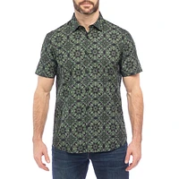 Tile-Print Short-Sleeve Shirt