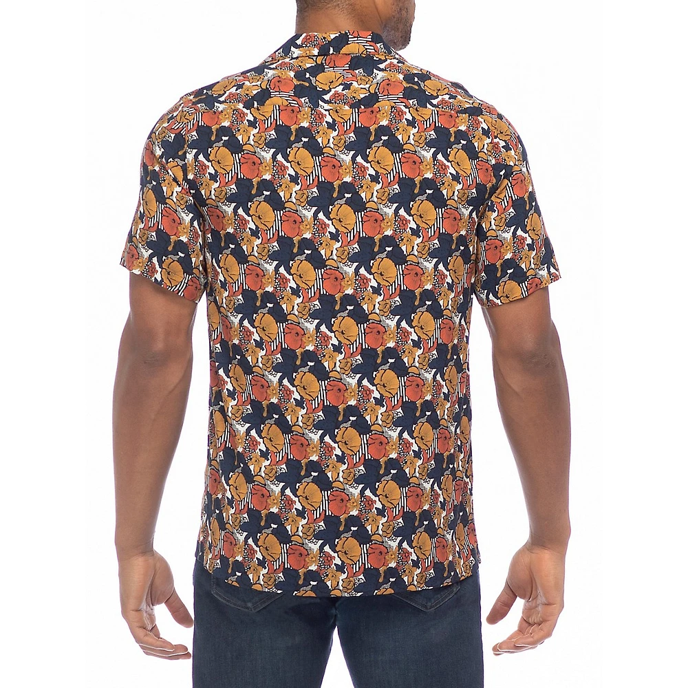 Floral Viscose Camp Shirt