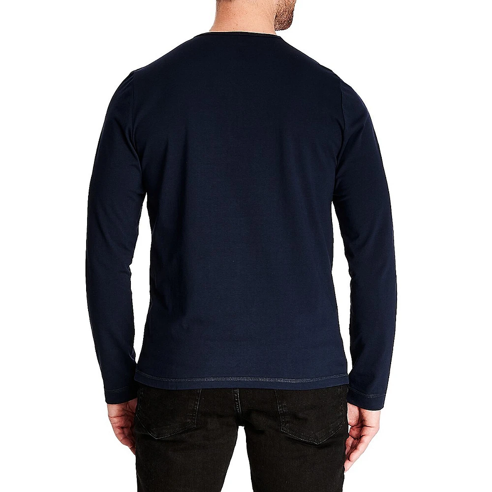 Long-Sleeve Henley Top