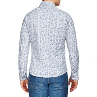 Chemise en tricot interlock fleuri