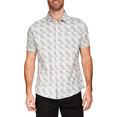 Modern-Fit Printed Short-Sleeve Shirt