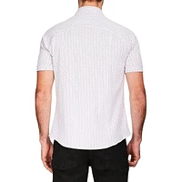 Modern-Fit 4-FLEX Brushstroke-Print Short-Sleeve Shirt