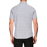 Modern-Fit 4-FLEX Medallion-Print Short-Sleeve Shirt