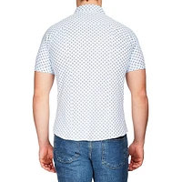 Modern-Fit 4-FLEX Geo-Print Short-Sleeve Shirt