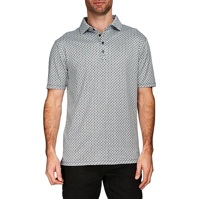 Modern-Fit Geo-Print 4-FLEX Tech Polo Shirt