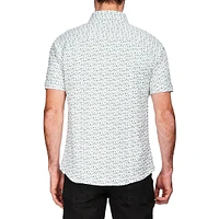 Modern-Fit 4-FLEX Turtle-Print Short-Sleeve Shirt